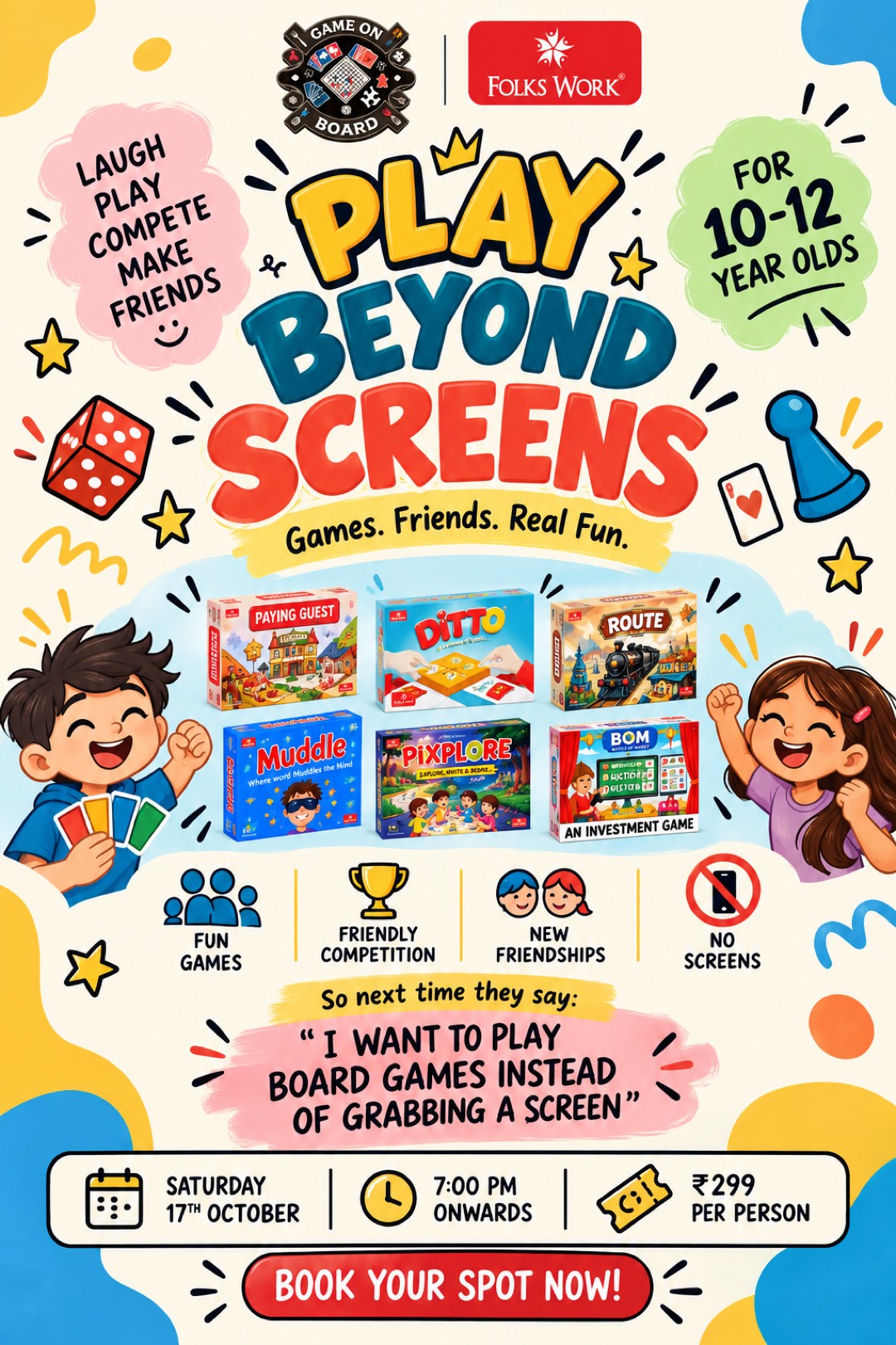 Play Beyond Screens β Board Game Night